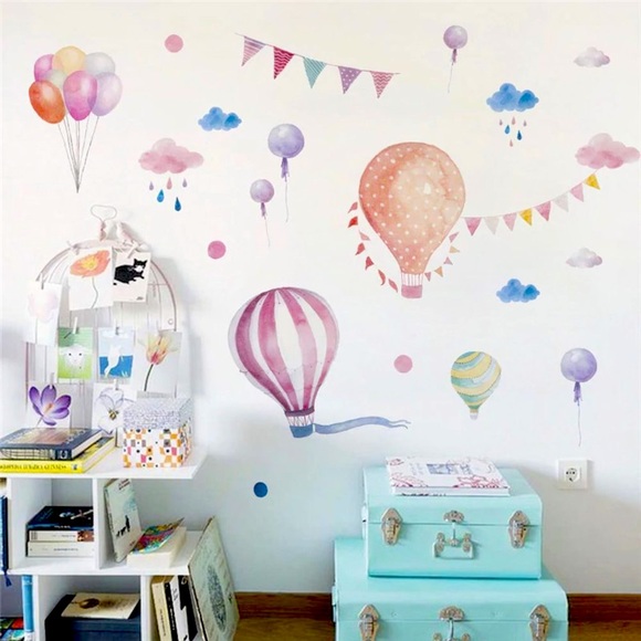 2/$10 BOGO  Vinyl Wall Decals Hot Air Balloons Stickers Decor - Picture 2 of 3